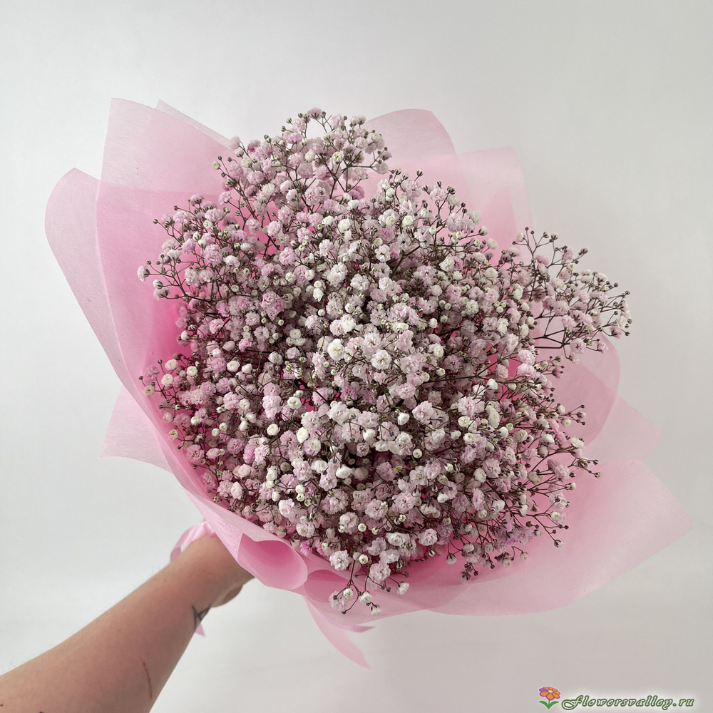 Букет из розовой гипсофилы, 11 шт.